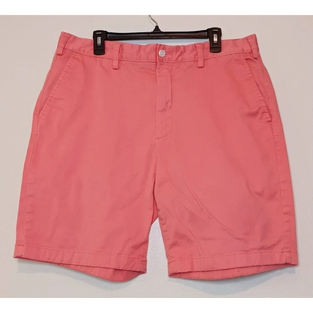 Nautica Deck Shorts Men's 36W Salmon Classic Fit Chino Flat Front